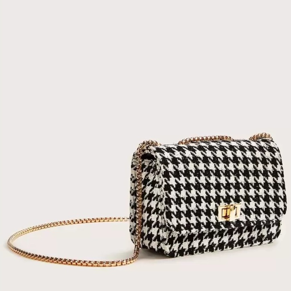 Houndstooth Black and White Women's Bag - Picture 4 of 11